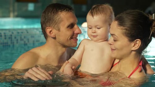Family in the Pool