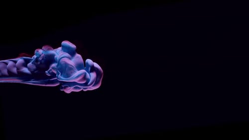 Abstract Cloud of Blue and Purple Ink