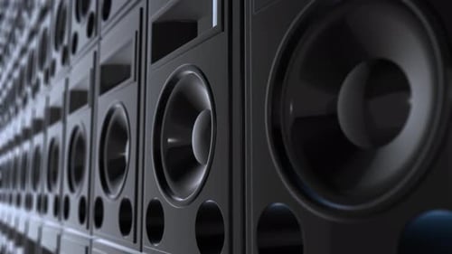 4K Close Up Audio Speakers Background Seamless Loop