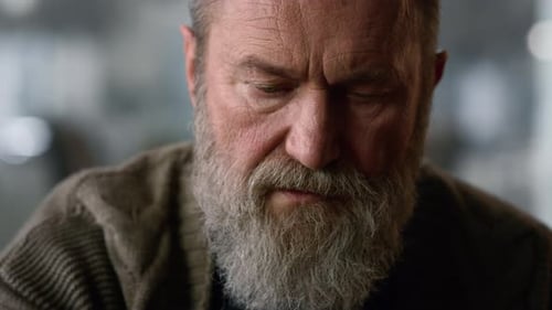 Old Man Face Closeup