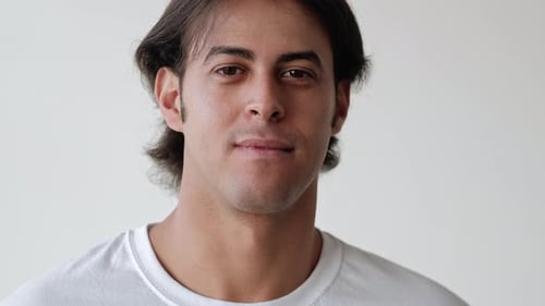 Handsome Latin Man Masculine Calmness Casual