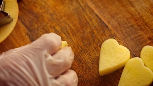 Cutting Apples with Heart and Star Cookie Cutters