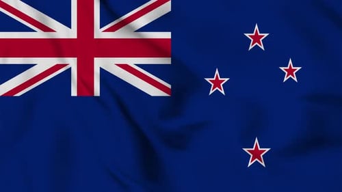 New Zealand National Flag Waving Loop Animation