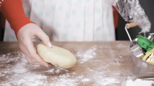 Preparing Festive Cookie Dough for Holiday Baking