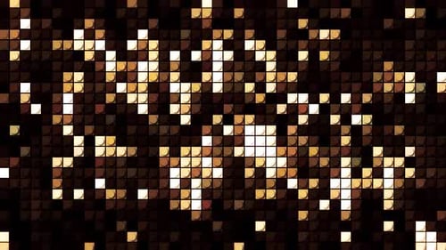Golden Sparkling Squares Grid Loop Background