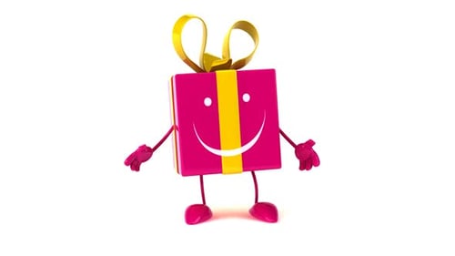 Happy Pink Gift Box Character Animated Loop