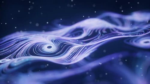 Wave particles lines with swirling pattern