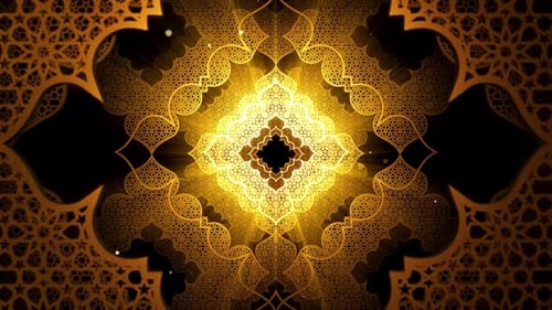 Radiant Gold Islamic Geometric Pattern Loop Background