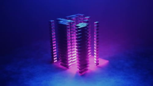 HD Neon Cyberpunk City Flythrough | Futuristischer Science-Fiction-Stadthintergrund