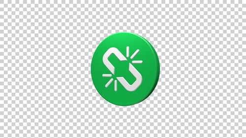 Rotating 3D Broken Link Icon Animation