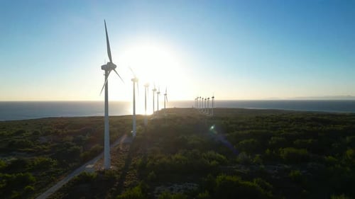 Wind Turbines on the seashore.