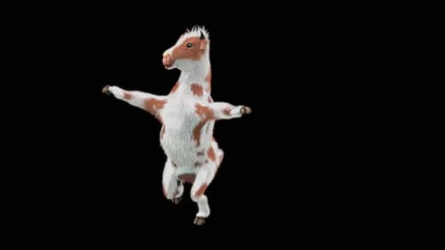 Cute Funny Dancing Calf Character Loop Animation