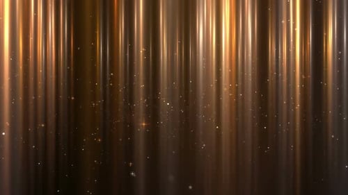 Golden Vertical Light Rays Sparkling Particles Background Loop