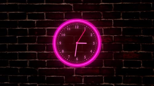 Relógio de parede com contagem regressiva de neon isolado