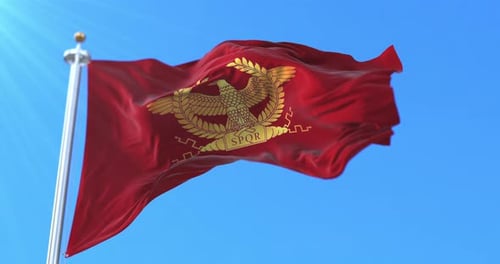 Drapeau romain avec Aquila et SPQR