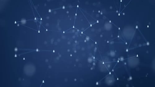 Digital Network of Connected People Icons Animation Loop