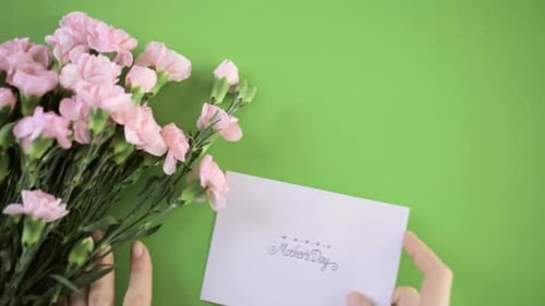Pink Carnations and Mother's Day Greeting Card