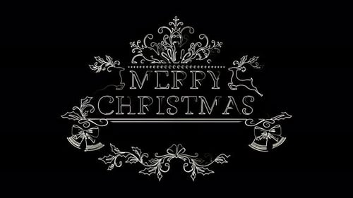 Elegant Merry Christmas Decorative Title Frame Animation