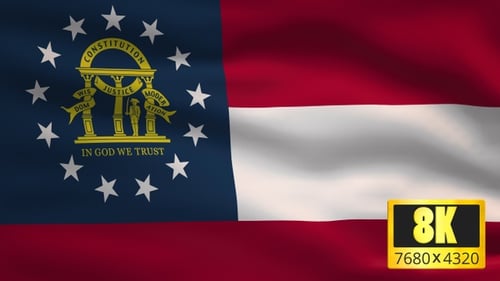 Realistic Waving Georgia State Flag Animation