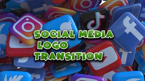 3D Social Media Icons Tumbling Animation