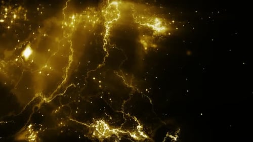 Dynamic Gold Energy Light Particles Motion Background