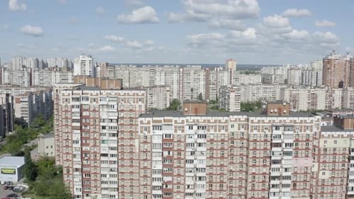 Soviet style architecture. Chernobyl style old building.