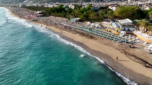Sea Texture Aerıal Vıew 4 K Turkey Alanya