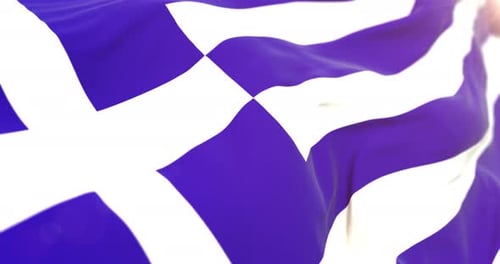Seamless Loop of the Waving Greek National Flag