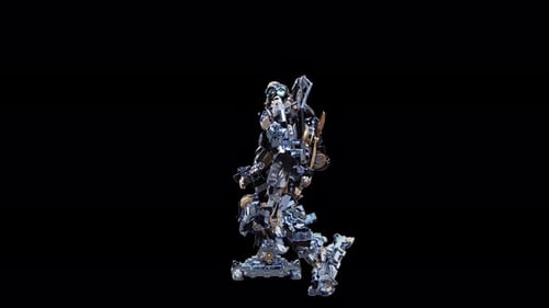 Futuristic 3D Robot Performing Modern Dance Moves