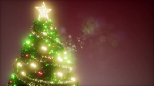 Sparkling Christmas Tree with Festive Lights Animation