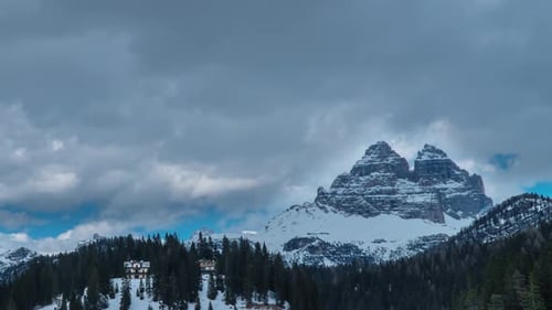 Clouds Move Over the Dolomites