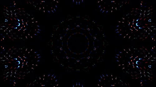 abstract lines colorful light shining round shape in center, black background