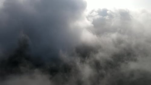 Dramatic Aerial View of Dense Moody Cloudscape