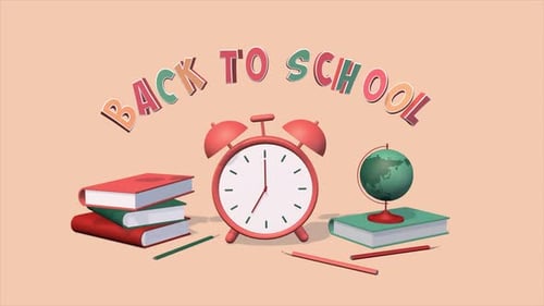 Zurück in die Schule, 3D-Animation mit Wecker