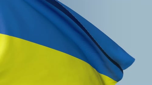 Seamless Waving Ukrainian Flag Motion Background