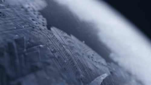 Close Up of Forming Ice Crystals on Surface