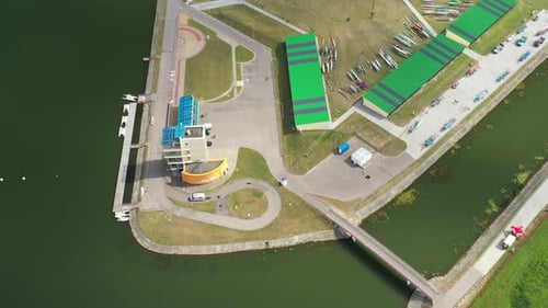 Top View of the Rowing Canal in the City of Zaslavl Near Minsk