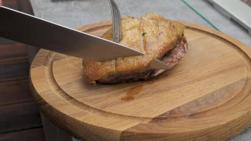 Sliced Duck Breast Cooked on the Grill