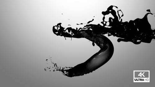 Dynamic Black Fluid Splatter Transition with Alpha Channel