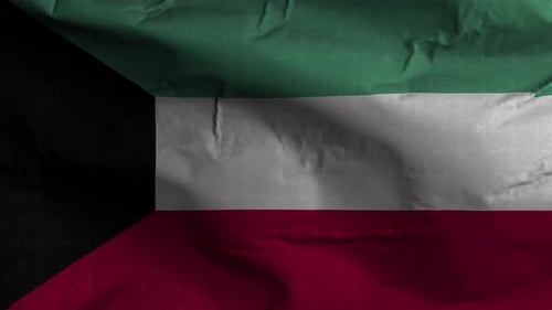 Realistic Waving Flag of Kuwait Background Loop