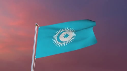 Drapeau du Conseil turcique agitant