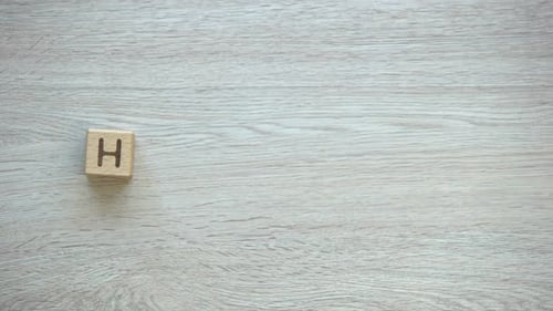 Wooden Blocks Spell Handmade, Clear Background