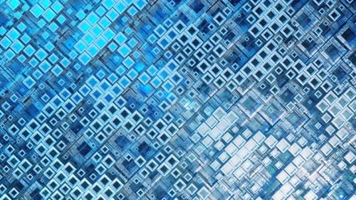 Colorful Glass Rows of Cubes