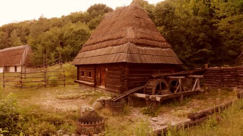 Old Wooden Shack House in a Village