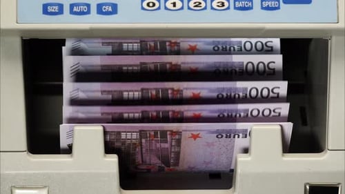 Money Counter Machine Counting Euro Bills