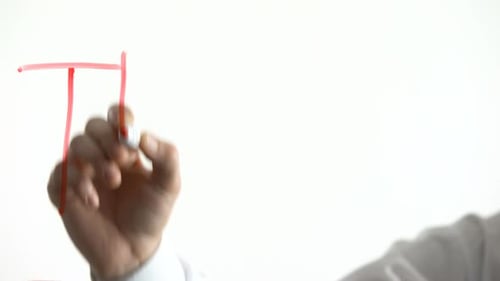 Hand Writes "Thank You" with Red Marker