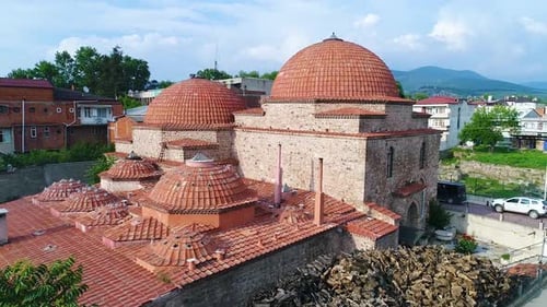 Historic Building with Domes and Red Tile Roofs