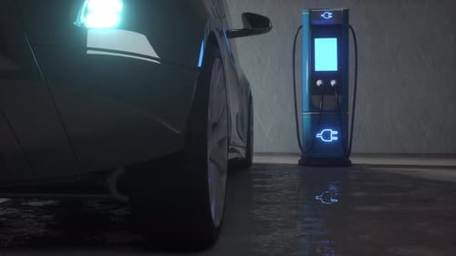 Charge station for electric cars. Electric car charger