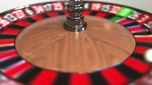 Casino Roulette Wheel Ball Hits 18 Eighteen Red
