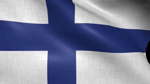 Realistic Waving Finland Flag Animation